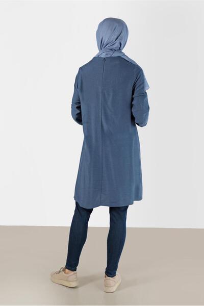 Alvina KURDELE DETAYLI ARKADAN FERMUARLI TUNİK 42394