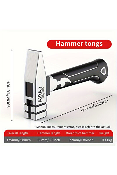 Choice1 1743 AIRAJ مطرقة صغيرة بمخلب مطرقة تركيب رأس مطرقة متعددة الوظائف