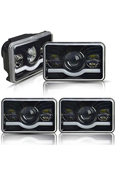 SOYAVISION 4 قطع سوداء شحن مجاني 4 × 6 بوصة مصابيح أمامية LED DRL لـ Peterbil...