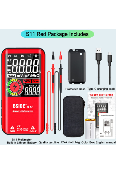 Choice S11 بطارية ليثيوم BSIDE مقياس متعدد رقمي S10 احترافي متعدد المقاييس ذك...