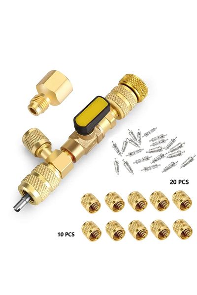 Choice Kit2 Valve Core Remover Installer Kit With Dual Size 1/4" & 5/16" Port, Schrader Valve Tool For R22