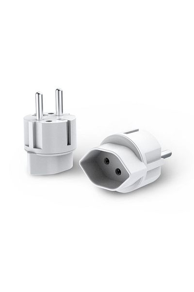 Choice 250v White 2pcs 2pcs Swiss Switzerland To Eu Travel Plug Adapter, Schuko Germany, France Plug Adapte