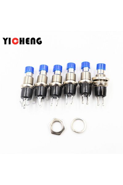Choice Pbs-111 Nc Blue 6pcs Small Round Button Pbs-110/no Pbs-111/nc 2 Foot Self-resetting No Lock Switch B