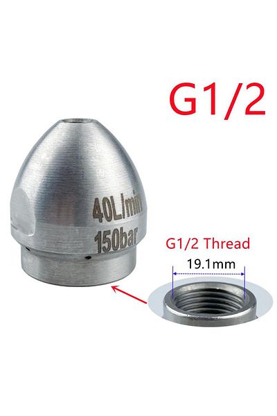 Choice G12 Thread 40l/min Sewer Pipeline Dredging Spray Nozzle With G3/8 G1/2 Female Thread For High Pressu