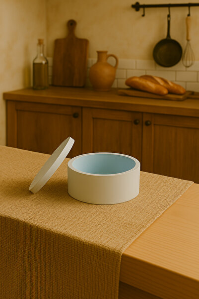 DemCey Home وعاء حجري لتناول الوجبات الخفيفة على شكل صندوق بيضاوي مع غطاء