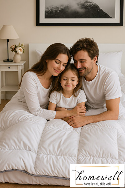 homewell %100 SAF BAMBU HİPOALERJENİK ÇİFT KİŞİLİK UYKU SETİ BEYAZ