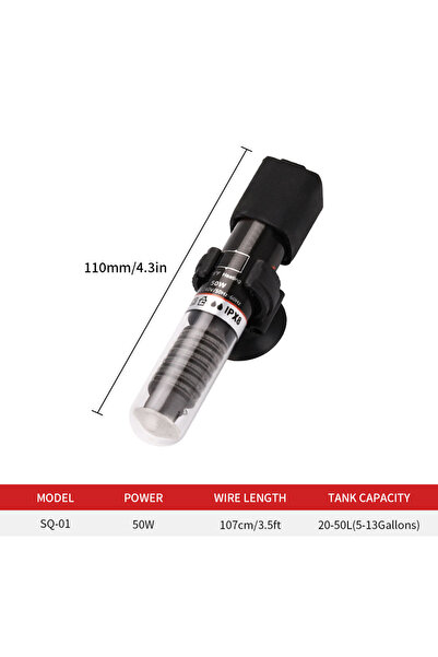 Choice5 سخان حوض سمك صغير بقدرة 50 واط، يعمل بجهد 220-240 فولت، مناسب لأحواض ...