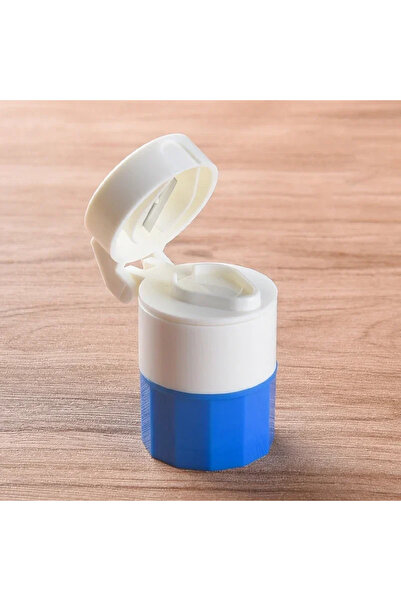 Choice مطحنة أقراص مسحوق محمولة 4 في 1 باللون الأزرق مكونة من 4 طبقات وقاطعة حبوب مسحوق وصندوق تخزين لتقسيم الأدوية