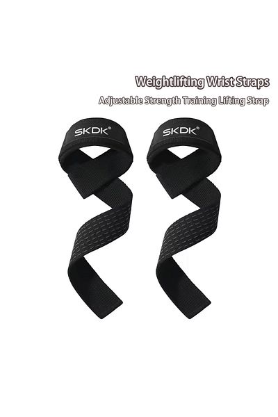 Choice SKDK Black Weightlifting Wrist Straps Strength Training Adjustable Non-slip Gym Fitness Lifting Stra