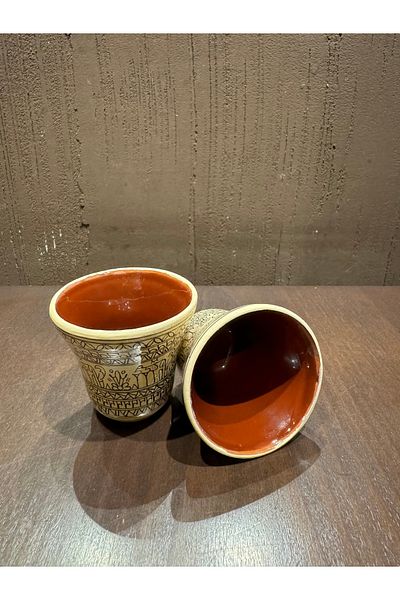 İLKCET MODA Rapido Ethnic Patterned 2-Piece Cup