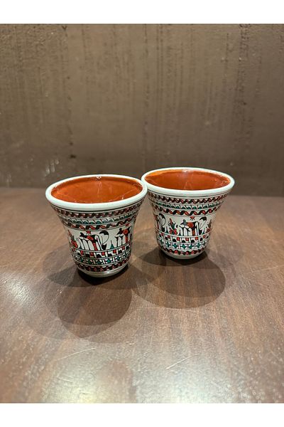 İLKCET MODA Rapido Ethnic Patterned 2-Piece Cup