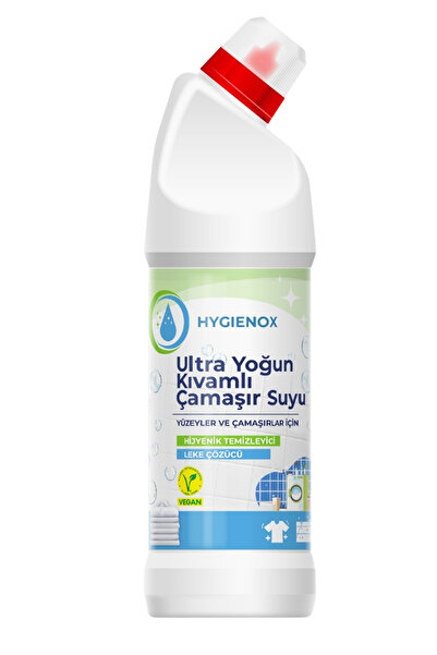 HYGIENOX Ultra Yoğun Kıvamlı Bitkisel Çamaşır Suyu Vegan Hijyenik Temizleyici 750 Ml.