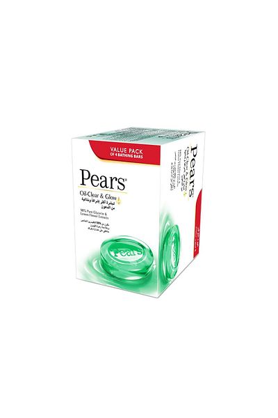 Pears Oil Clear & Glow Soap 4 x 125g – Deep Cleanse & Radiant Glow, Gentle on Skin