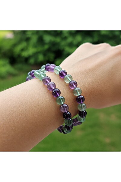 ttasdevri سوار من حجر الفلوريت الطبيعي مقاس 8 ملم بألوان رائعة