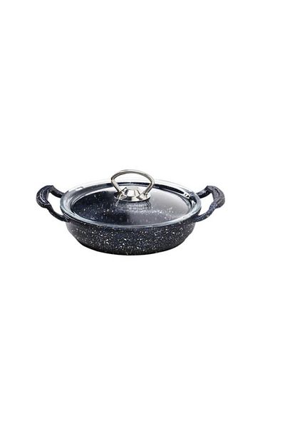 OMS Cast Iron Granite 4 Piece Clamshell Sahan Set 18-22 Cm Black