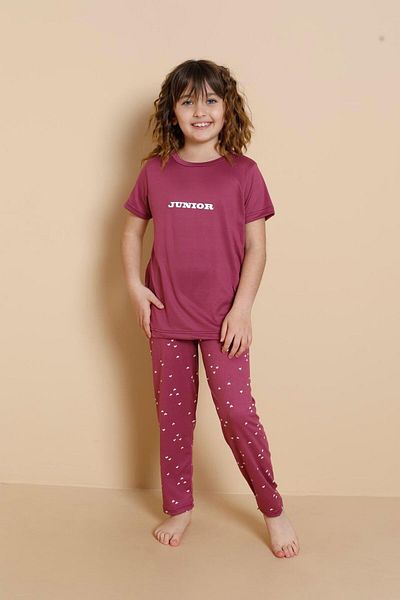 LİLA İÇ GİYİM Milan Children's Short Sleeve Pajama Set