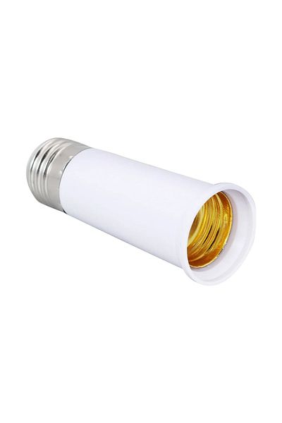 Choice 1pcs 95mm Plastic E27 To E27 Extender Lighting Parts 65mm/95mm/120mm White Converter Holder Extend E