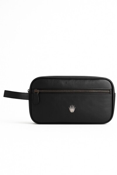 WATCHOFROYAL Double Verev Black Genuine Leather Hand Bag