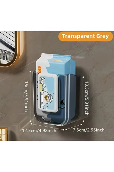 Choice رمادي [اختيار شائع] صندوق تخزين مناديل مبللة مثبت على الحائط غير مثقوب...