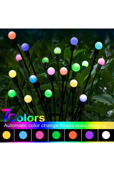 Choice4 مصباح حديقة يعمل بالطاقة الشمسية مزود بـ 10 مصابيح LED RGB، 8 قطع، يع...