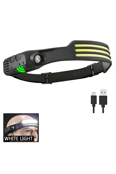 Choice 1pcs Powerful Cob Led Induction Headlamp Built-in Battery Usb Rechargeable Head Flashlight Outdoor C