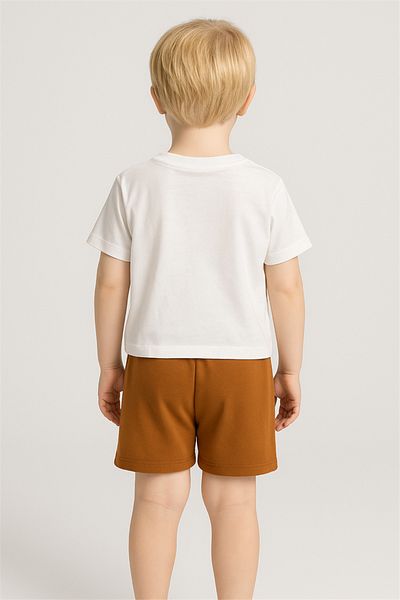 Motebarn Wear Set de sus și de jos cu model de dinozaur pentru băiat maro