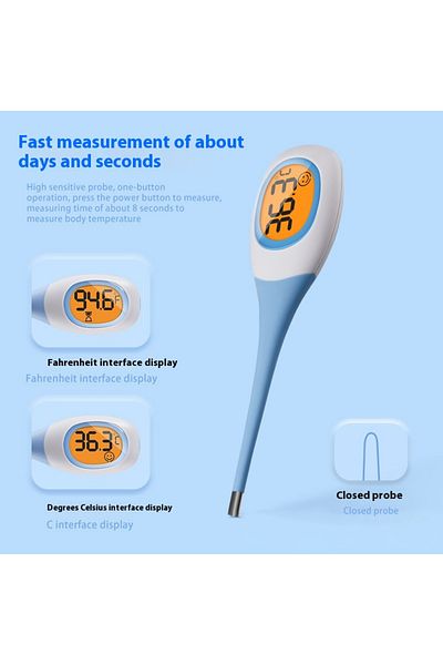AIQUE Blue 8 Seconds Backlit Fever Thermometer Medical Household Digital Lcd Medical Fast Measure Ki