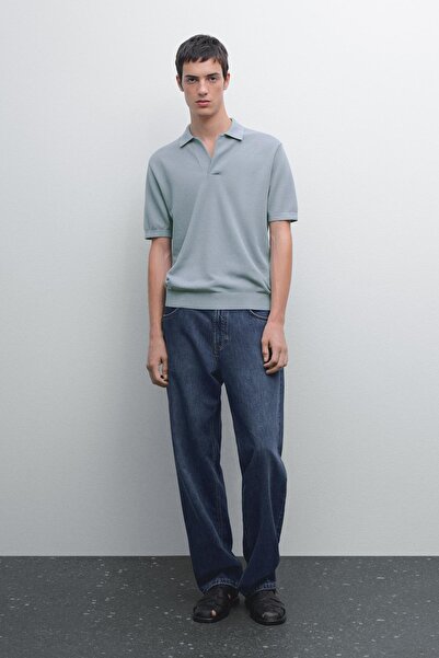 Massimo Dutti Triko V yaka polo t-shirt