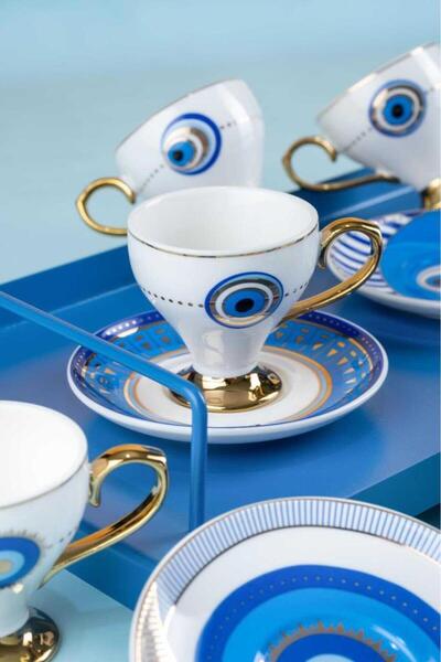 ACAR Kaı-21-0172 Goldfinch 6 Kişilik Kahve Fincanı Takımı