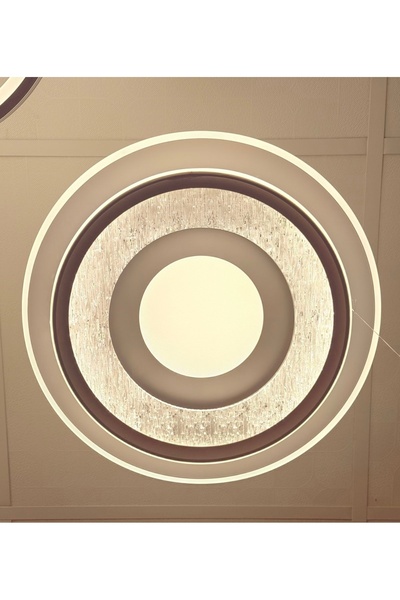 Lucent Avize Lucent Modern Plafonyer Tavana Sıfır 3Renk+Gece Işık Modu, Kuman...