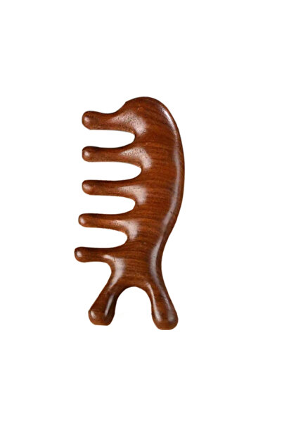 Choice مشط تدليك من النوع 2، مشط تدليك الرأس من خشب الصندل بخمسة أسنان، مشط ا...