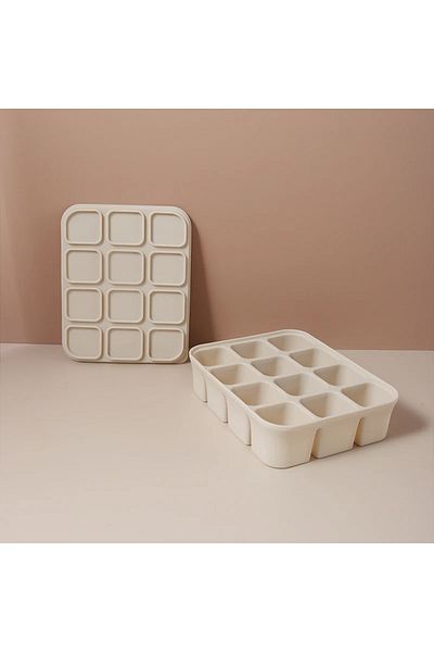 Choice 12 Grid Cream 12 Grid Ice Cube Mold Silicone Ice Cube Tray Square Tray Mould Easy Release Silicone I