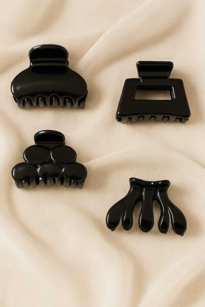 Monalisa Kadın Siyah Mandal Toka Çeşit 4 Adet