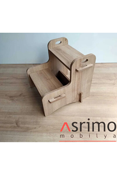 Asrimo mobilya Demonte Ahşap Basamak Tabure - Çocuk Wc Banyo Gardolap Mutfak