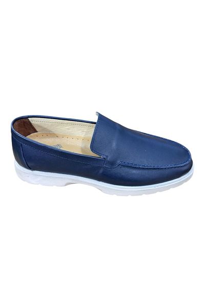 Greyybull Shoes Тъмносини кожени ежедневни мокасини - черни летни леки и удобни обувки