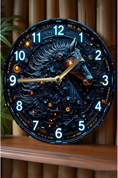 kutuTR Silent Round Wooden Wall Clock, Quartz Movement 3D Look 2D Clock Sdw110