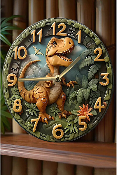 kutuTR Silent Round Wooden Wall Clock, Quartz Movement 3D Look 2D Clock Sdw099