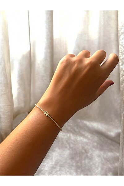 DGK COLLECTİON M Harfi Su Yolu Hipoalerjenik Trend Zarif Bileklik