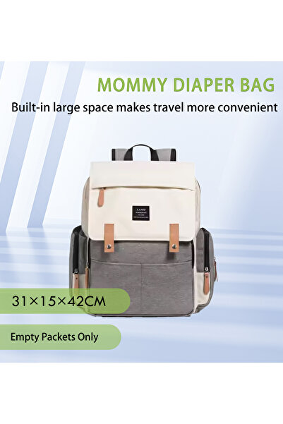 Choice حقائب حفاضات لاند مامي من موفوك بيبي، بيج ورمادي، حقائب ظهر كبيرة السع...