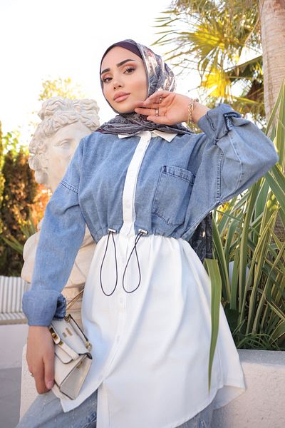 İmajButik Cămașă cu garnitură de blugi