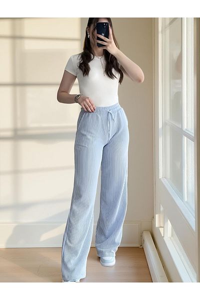 KAPHONE Women's Wide Leg Striped Palazzo Pants