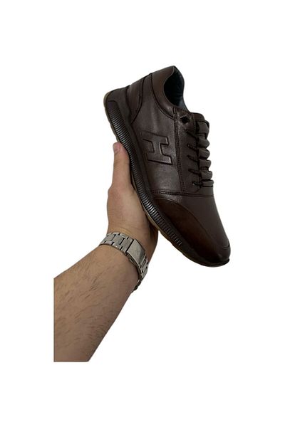 Greyybull Shoes καφέ δερμάτινα ανδρικά αθλητικά παπούτσια-ελαφριά αθλητικά παπούτσια