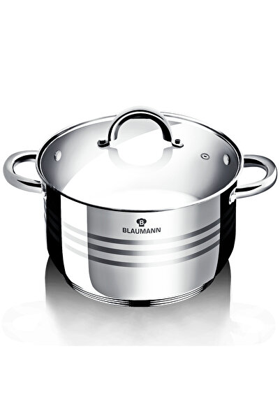 Blaumann Stainless Steel Casserole Pot With Lid 18 Cm 2.6 L Gourmet Line Induction Dishwasher Safe