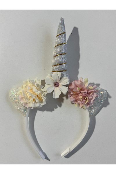Motebarn Wear fata Copil Unicorn Coroana Florala Alb