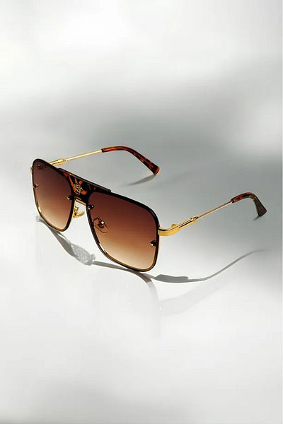 MACERATİ High Quality Titanium Brown Leopard Unisex Sunglasses