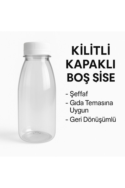 YENİ KOÇ PLASTİK 6Pcs 230ml Detox Juices Smoothies Diet Athlete's Drink Pet Bottle Lock Cap Bottle 250