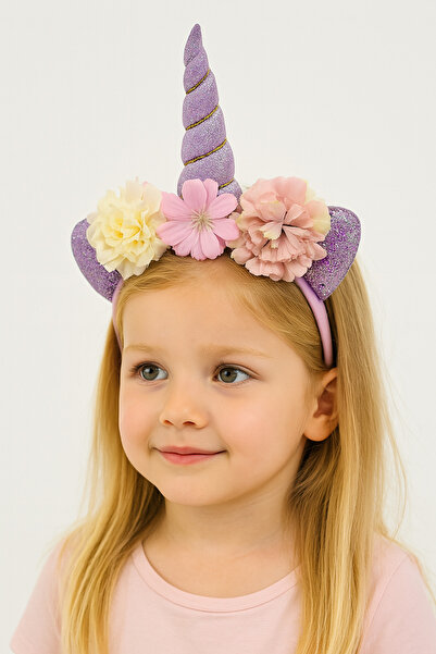 Motebarn Wear Дівчинка Unicorn з квітковою короною, фіолетова