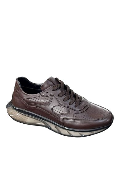 Greyybull Shoes Мъжки кожени маратонки в цвят кафе - спортни обувки