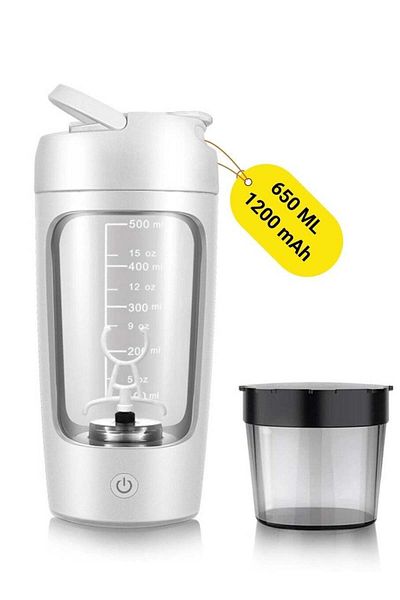 Prime by Javaudan Electric Protein Shaker Bottle with protein powder storage container for Protein, Shakes-pre workout