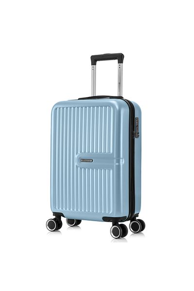Quasar & Co. Troler De Cabina Platinum,55x37x20cm,troller Bagaj De Mana,valiza Cabina,4 Roti Duble,abs,albastru